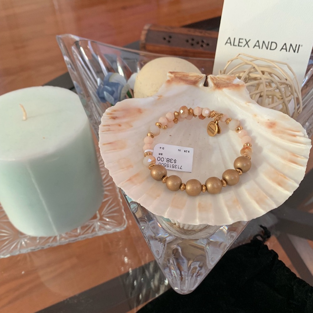 Alex and Ani Peach Beaded Bangle